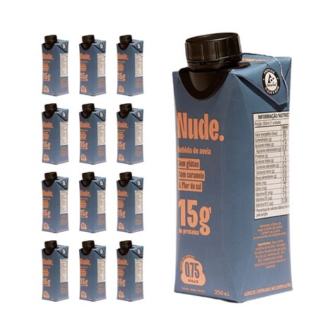 Kit C 12 Bebida Proteica Aveia Caramelo E Flor De Sal Nude Nude