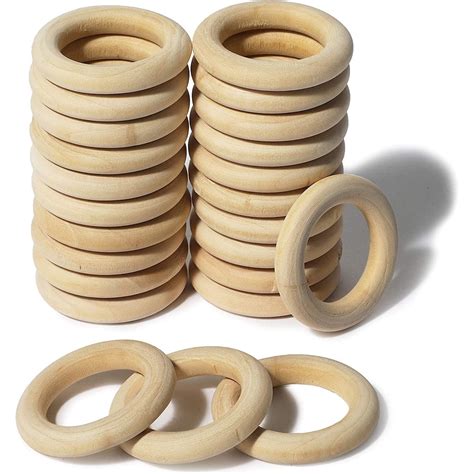 Wooden Rings for Crafts and Macrame, Wood Rings (1.4 in, 39mm, 24 Pack) | Michaels