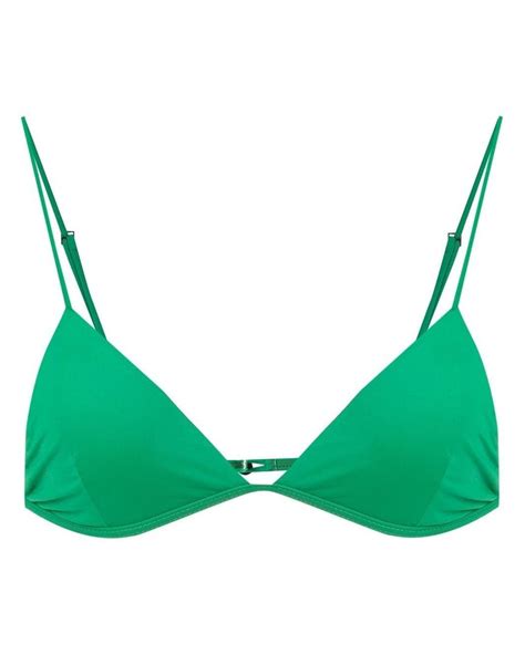 Haight Olivia Triangle Cup Bikini Top In Green Lyst