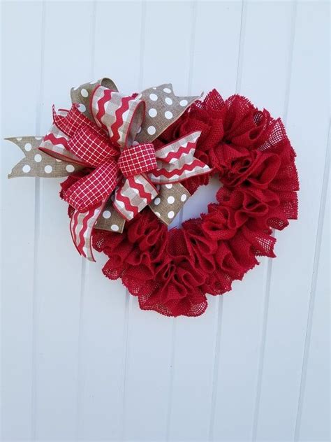 Red Burlap Hearth Wreath Burlap Wreath Front Door Wreath Farmhouse