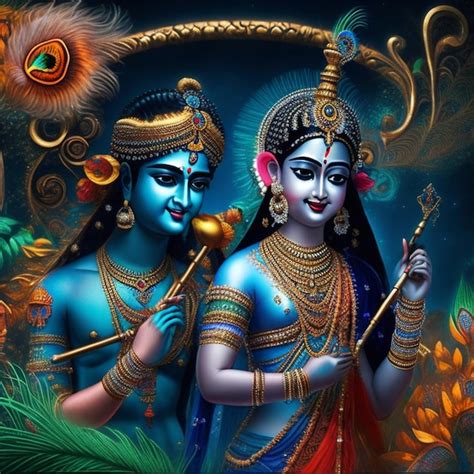 Premium Photo | Lord Sri Krishna with Radha