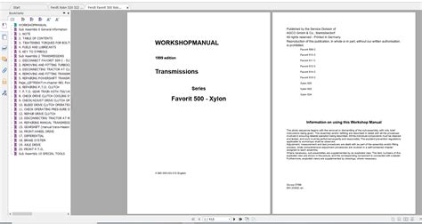 Fendt Tractor Xylon Vin Operation Manual Workshop Manual En