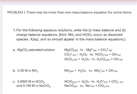 Solved Problem 1 There May Be More Than One Mass Balance