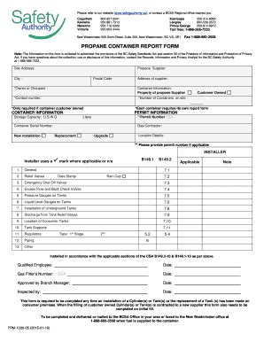 Fillable Online Propane Container Report Form Fax Email Print