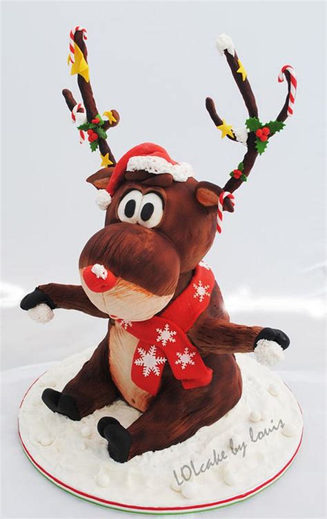 Rudolph The Red Nosed Reindeer Decorated Cake By Louis Cakesdecor