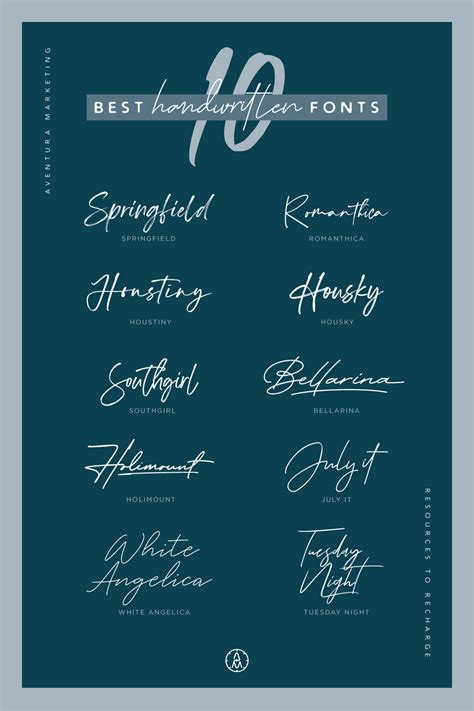 Top 10 Best FREE Handwritten Fonts — Aventura Marketing