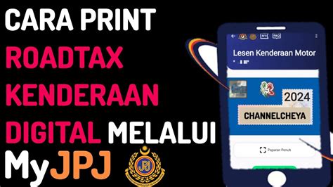 Cara Print Roadtax Kenderaan Digital Melalui Myjpj Youtube