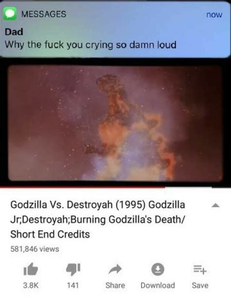 Why The Fuck You Crying So Damn Loud Godzilla Vs Destroyah Godzilla Jr Destroyah