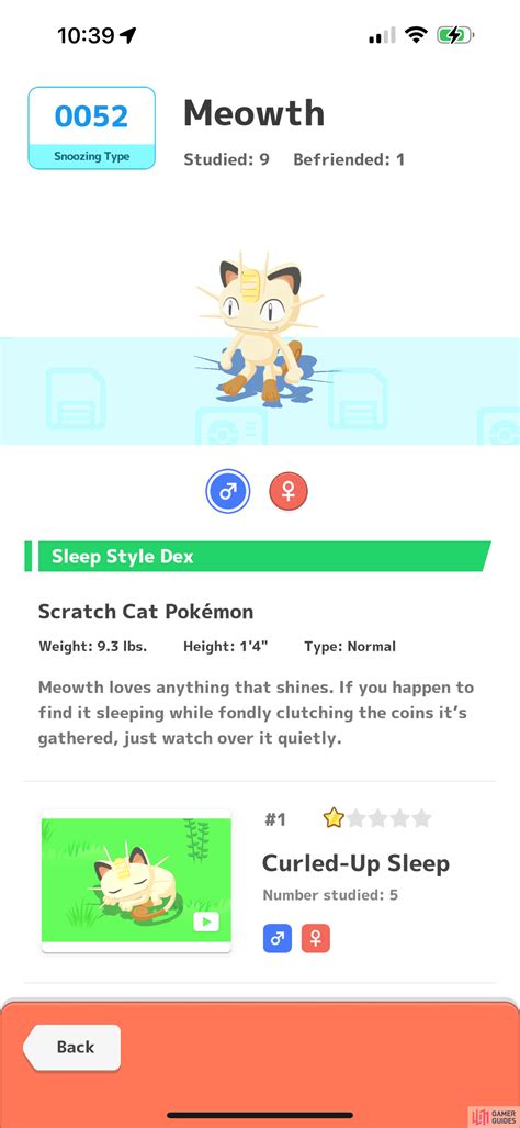 0052 Meowth Pokemon Sleep Database Gamer Guides®