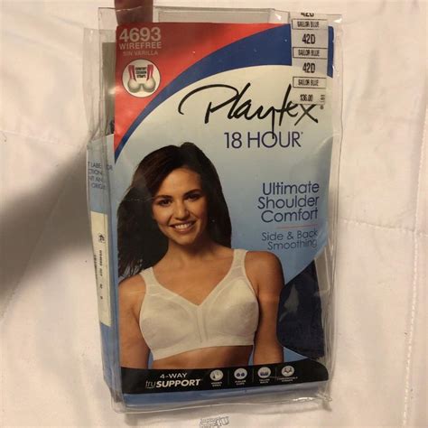 Playtex Ultimate Shoulder Comfort Wirefree 18 Hour Bra 4693 42d Sailor Navy Blue Ebay