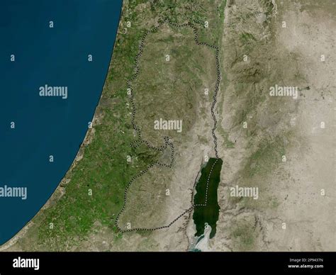 West Bank, region of Palestine. High resolution satellite map Stock ...