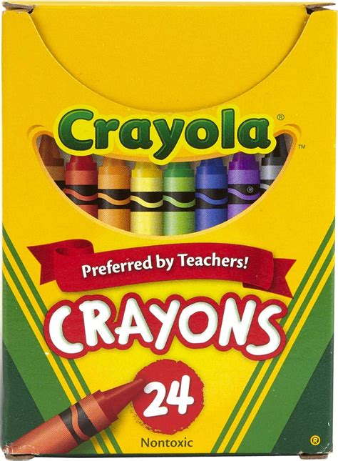 Buy Binney And Smith Crayola R Standard Crayon Set Lift Lid Box Assorted Colors Box Of 24