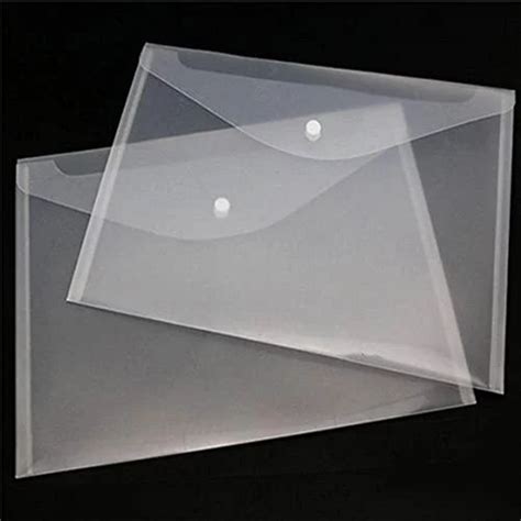 Transparent Plastic Button File Folder For Office Paper Size A3 At