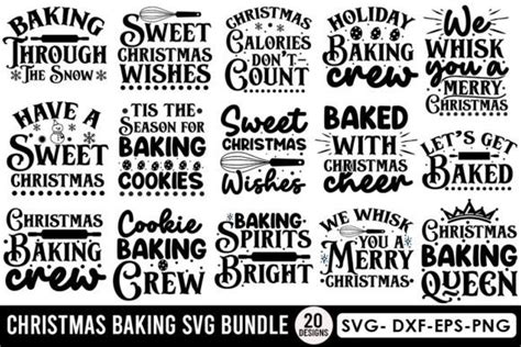 Christmas Baking Quotes Svg Bundle Graphic By Moslem Graphics