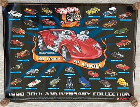 Hot Wheels 30 Years Of Cool 1968 1998 Target 30th Anniversary 18x24