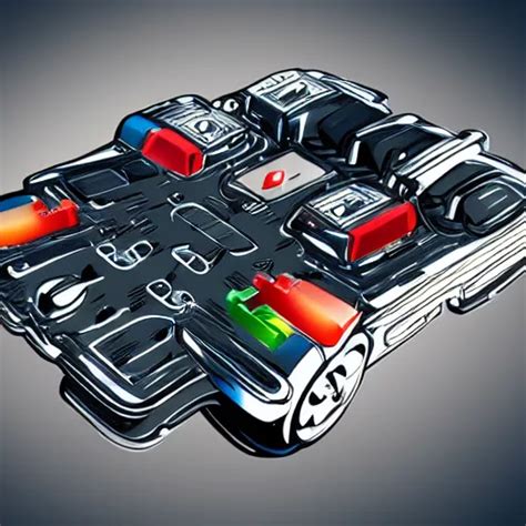 Car Engine Concept Card Form Cyberpunk Style Stable Diffusion