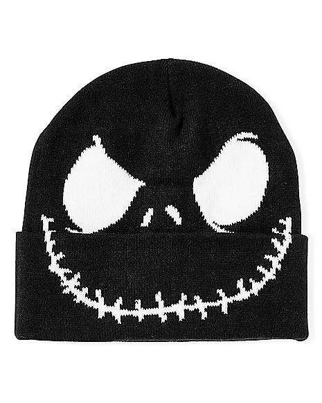 Glow In The Dark Jack Skellington Face Beanie Hat Jack Skellington