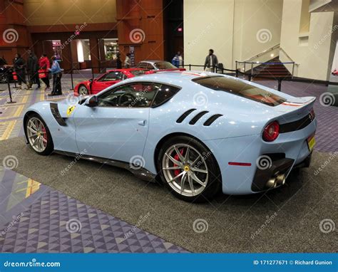 Light Blue Ferrari Sports Car Editorial Photo Image Of Sports Show