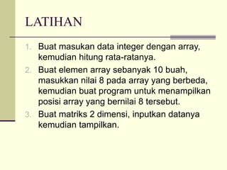 Konsep Array Dan Implementasi Dalam Bahasa Pemrograman C Ppt