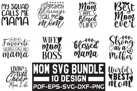 Mom Svg Bundle Graphic By Creativekhadiza124 · Creative Fabrica