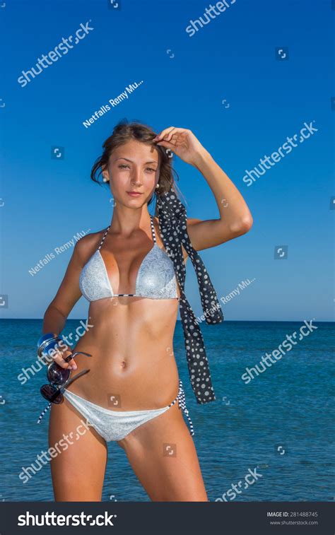 Portrait Happy Sexy Girl Bikini Posing Stock Photo Shutterstock