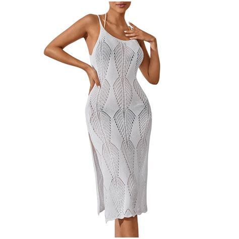 Fatyb Women S Swimsuit Cover Up Sleeveless Long Bikini Coverup Split Loose Vacation Beach Maxi