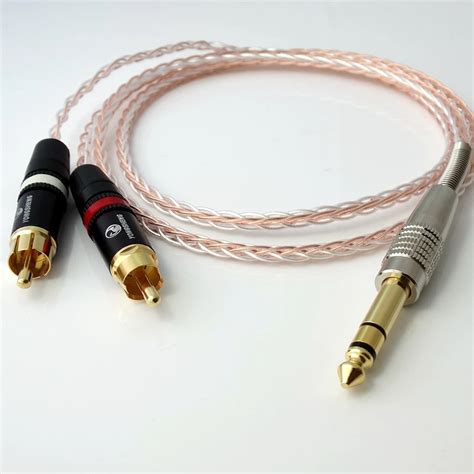 Buy 1m 8cores Litz Braid 18 35mm To 2 Rca Male 5n