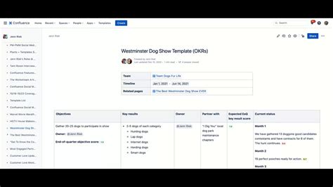 OKR KPI Template Confluence Atlassian YouTube