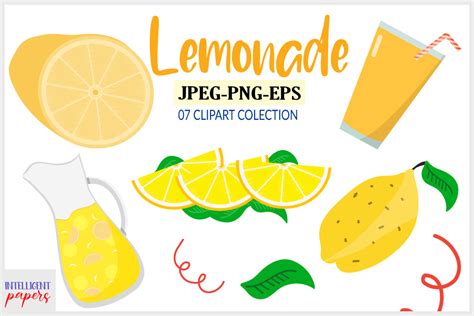 Lemonade Clipart Set Graphic By Intelligent Papers · Creative Fabrica