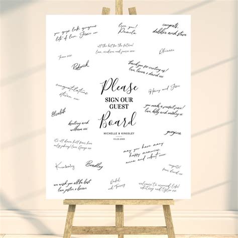 Simple Wedding Signature Guest Signing Foam Board Zazzle Wedding