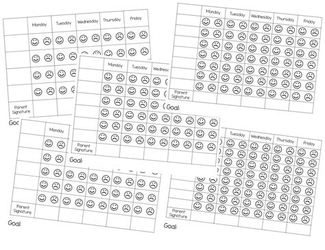 Editable Smiley Face Behavior Chart Ponasa