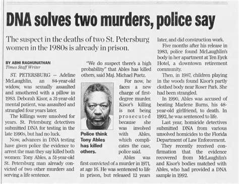 Dna Solves Two Murders Police Say ™