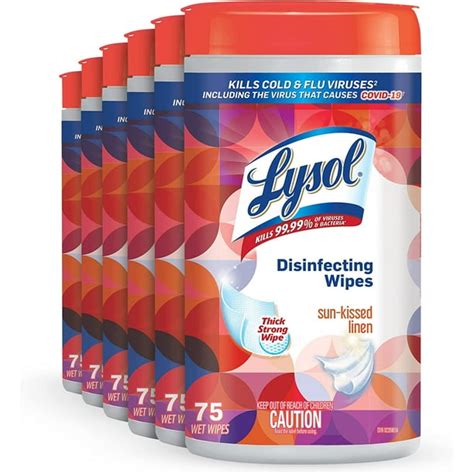 Lysol Disinfecting Wipes Sun Kissed Linen 75 Count Pack Of 6 Walmart Ca