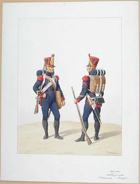 French Artillerie à Pied Premier Cannonier Sergent 1816 20 by