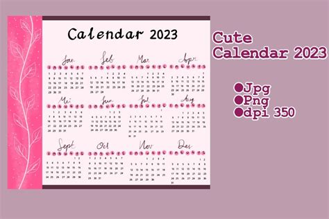 Cute Calendar 2023 Graphic by Anna.art · Creative Fabrica