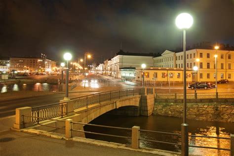 View of Helsinki at night stock photo. Image of finland - 28445644