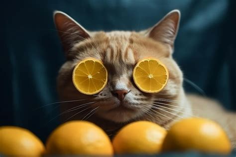 Gato Con Ia Generativa Naranja Foto Premium