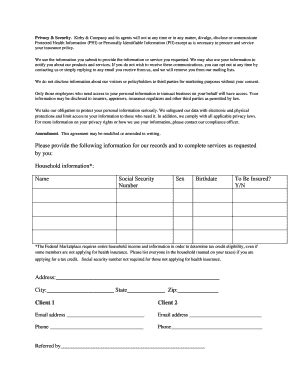 Fillable Online Privacy And Info Sheet Kirby Company Fax Email