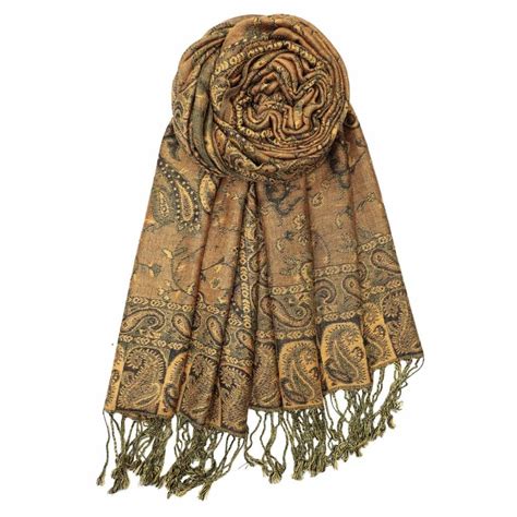 Bronze Reversible Paisley Pashmina Us Wholesale Scarves