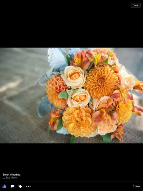 Fall Wedding Bouquet With Orange Dahlias By Frank Astran Designs Fall