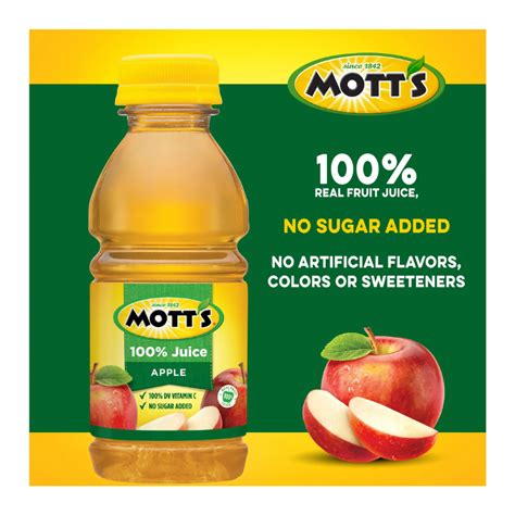 Motts 100 Juice Original Apple Juice 8 Fl Oz 6 Count Bottles Order Direct