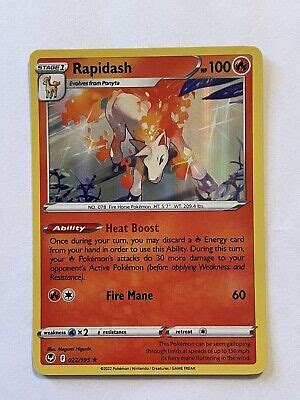 Pok Mon Tcg Rapidash Silver Tempest Holo Holo Rare Ebay