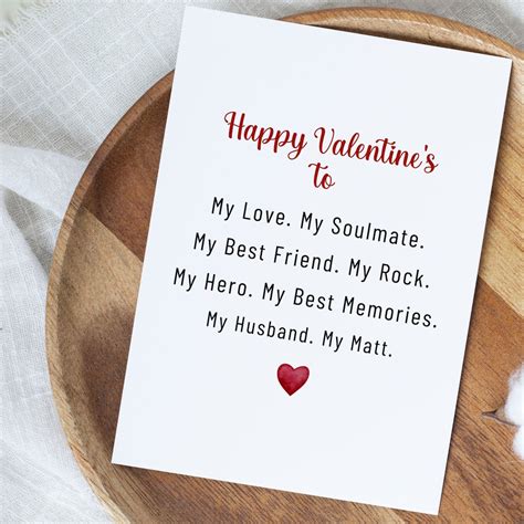 Personalized Happy Valentine S Day Card For Husband Romantic Valentine