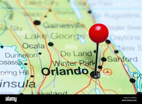 Orlando pinned on a map of Florida, USA Stock Photo: 123728439 - Alamy