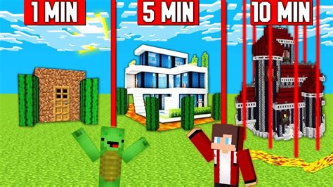 JJ And Mikey SECURE HOUSE BUILD CHALLENGE In Minecraft Maizen Mizen