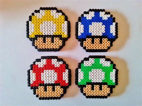 Hama Beads Champiñones Super Mario Plantillas Hama Beads