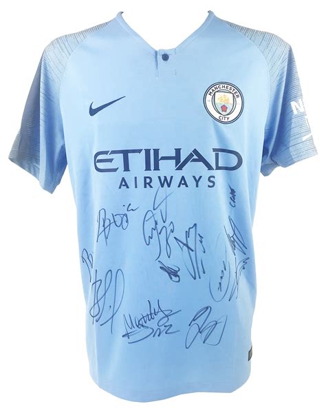 Manchester City Autographed Jersey - Shirt - Premiership Champions 2019 | Firma Stella