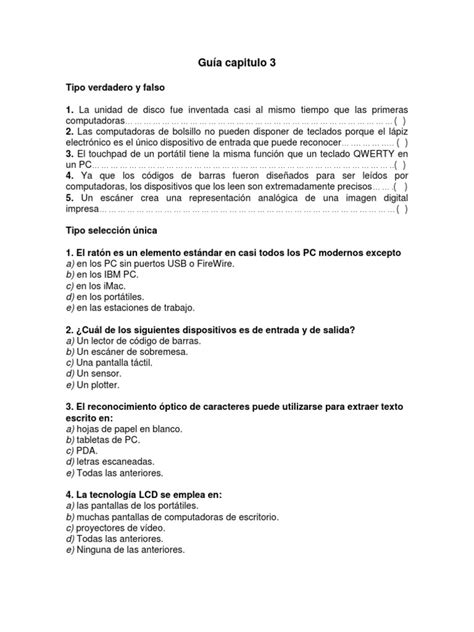 Guía Capitulo 3 | PDF | Impresora (Computación) | Periférico 