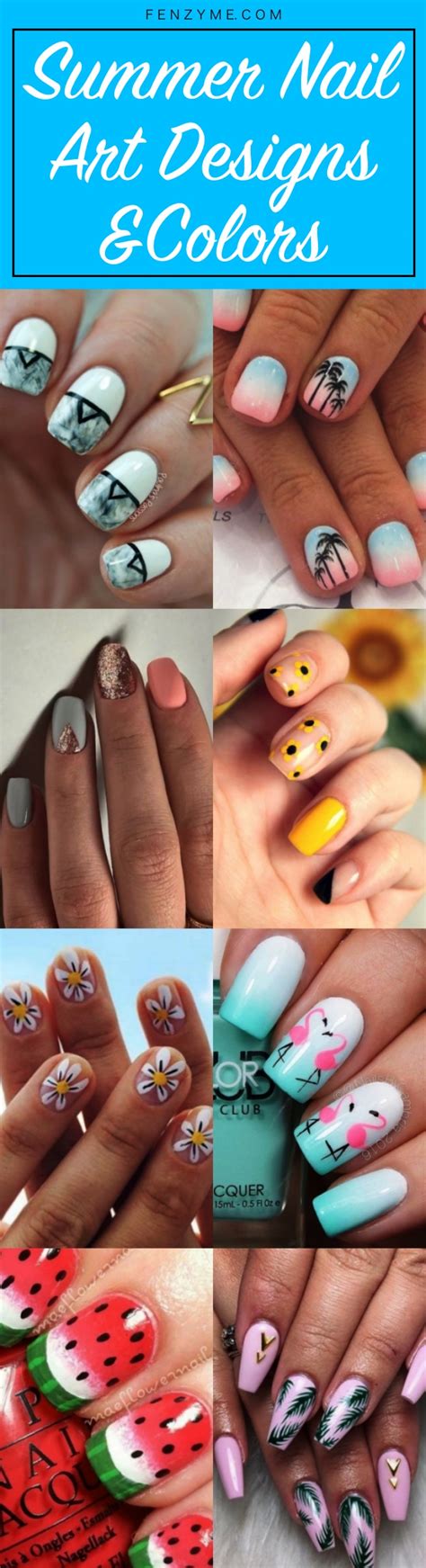 70 Vivid Summer Nail Art Designs and Colors 2017