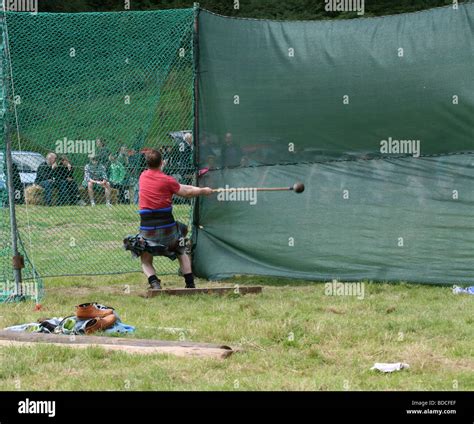 Man Competing At Scottish Hammer Throw At Cortachy 2009 Highland Games